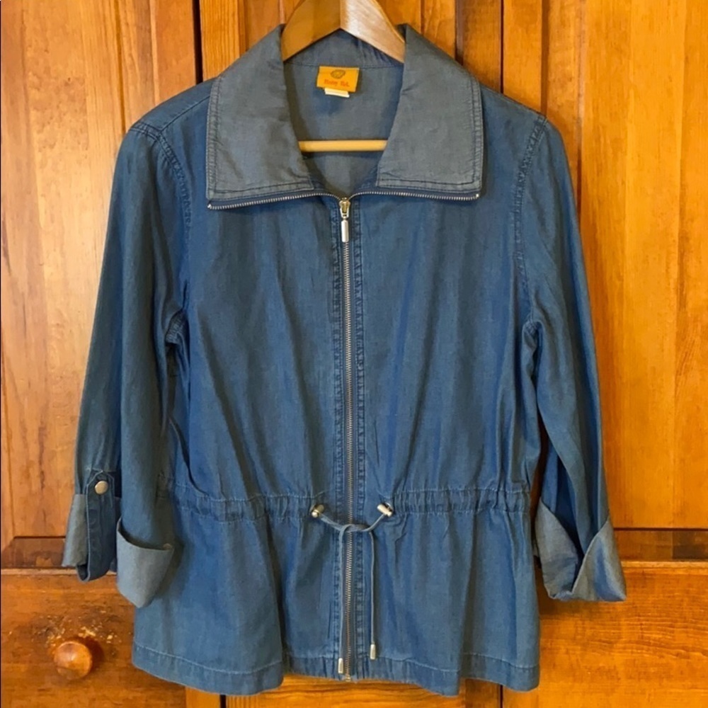 Ruby Rd Cotton/Tensel Zippered Denim Look NWOT